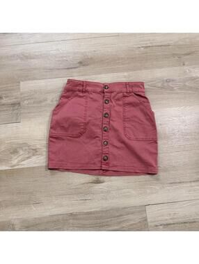 Garage Red Denim Mini Skirt Women's S
